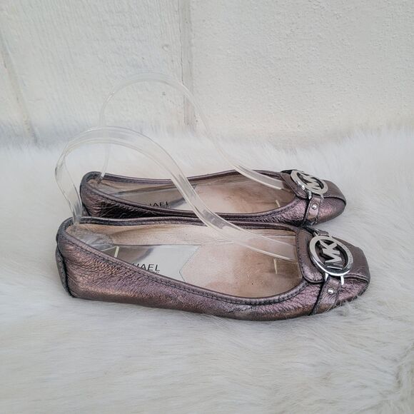 Michael kors Fulton MK Medallion Metallic flats Wmns Sz 7 - Picture 3 of 8